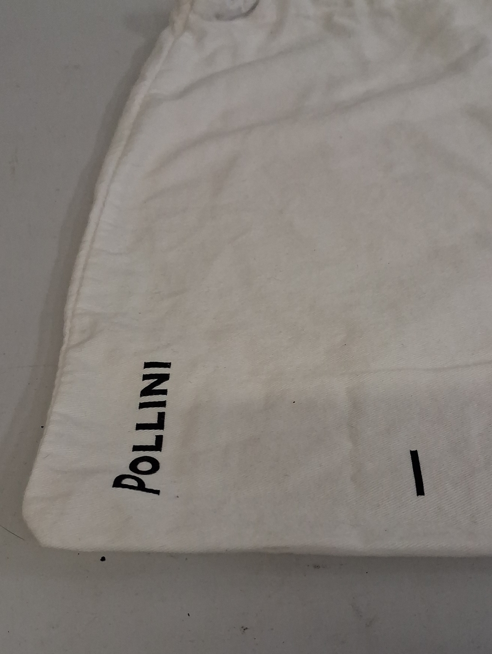 Pollini White Logo Drawstring Pouch - Picture 2 of 3
